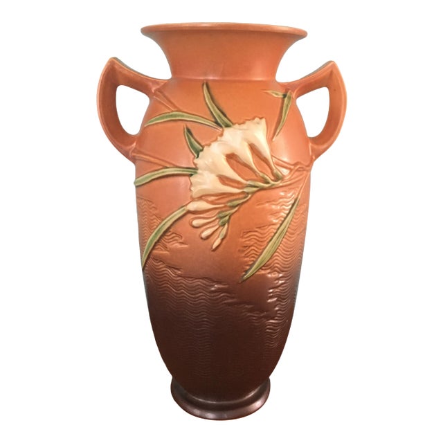 1945 Roseville Pottery Large Floor Vase For Sale