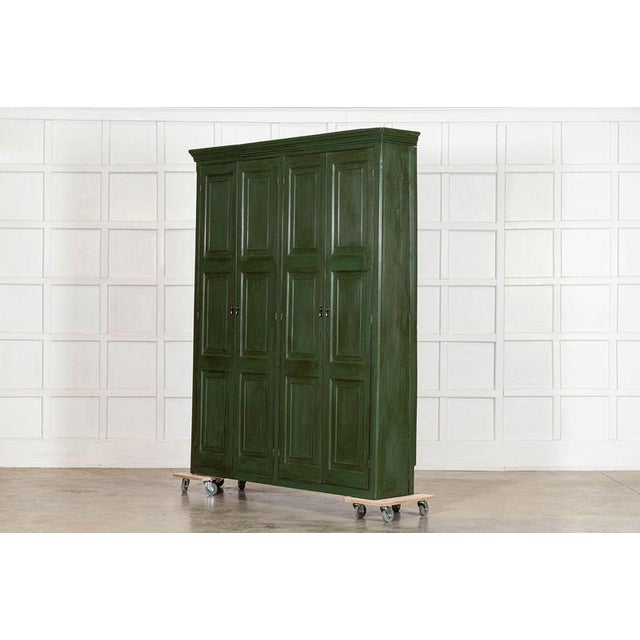 Late 19th Century Large English Pine Painted Housekeepers Cabinet, 1880 For Sale - Image 5 of 17