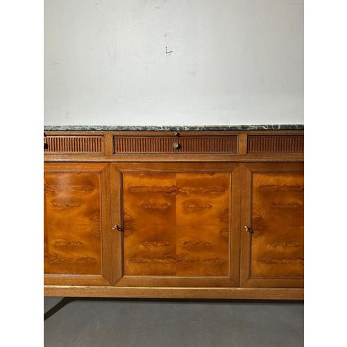 Metal Empire Sideboard with Marble Top from De Coene Frères For Sale - Image 7 of 12