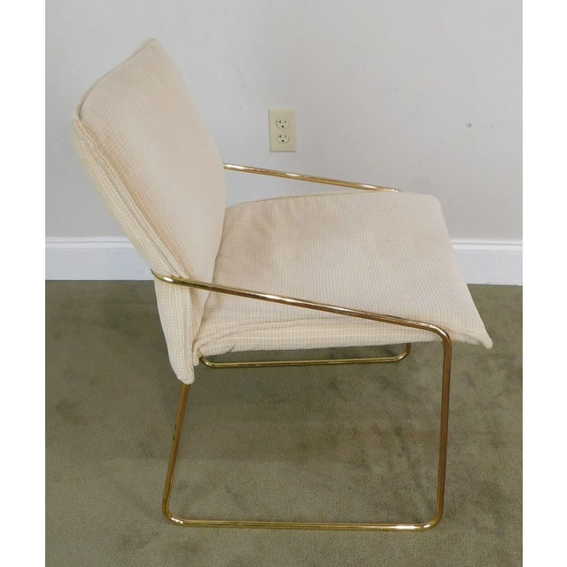 Cream Otto Gerdau Italian Mid-Century Modern Brass Armchairs - a Pair For Sale - Image 8 of 13