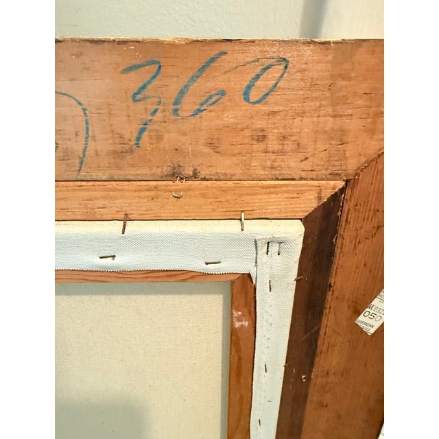 Monumental Mid-Century Impasto Floral Painting in Original Solid Carved Wood Hollywood Regency Frame For Sale - Image 12 of 12