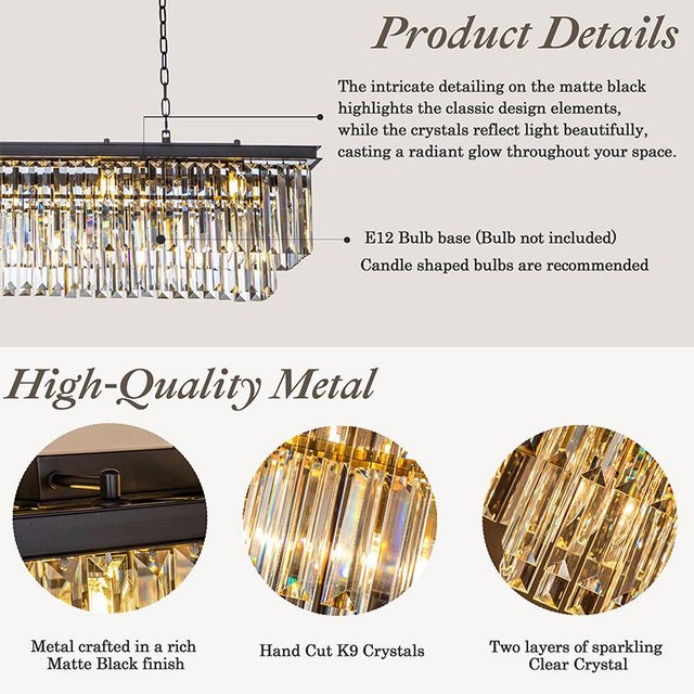 Contemporary Aloadecor 12-Light Modern Fringe Crystal Chandelier for Dining Room With Crystal Accents For Sale - Image 3 of 7