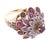 Mid 20th Century 14k Gold and Ruby Cluster Cocktail Ring For Sale - Image 5 of 9