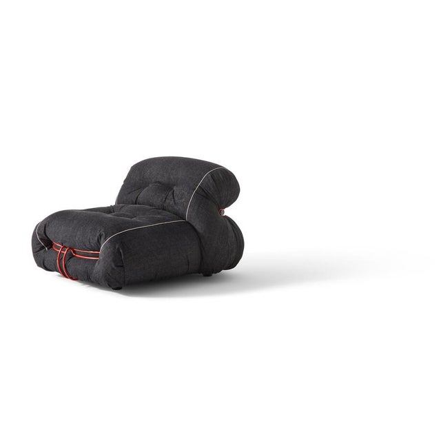 Gold Limited Edition Soriana Denim Chair by Afra & Tobia Scarpa for Cassina For Sale - Image 8 of 18