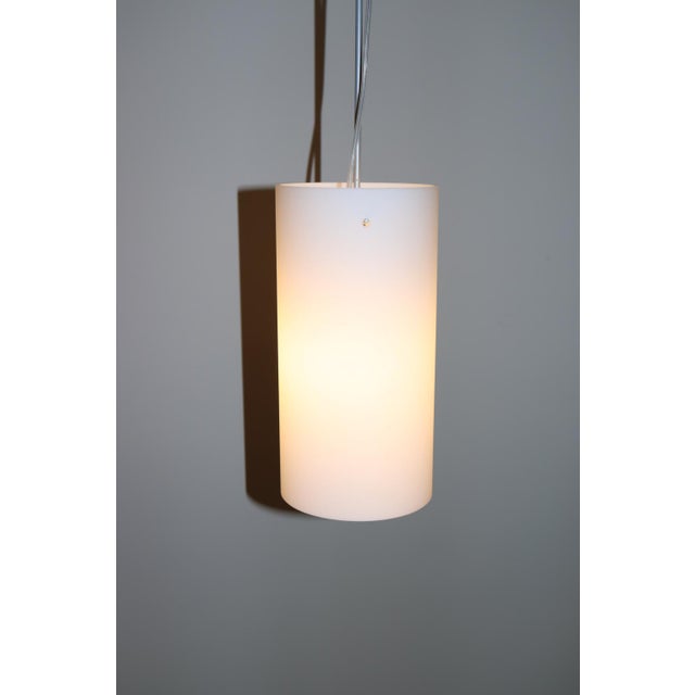 Murano Aureliano Toso Mid-Century Modern Pendant Lamp White Murano Glass For Sale - Image 4 of 13