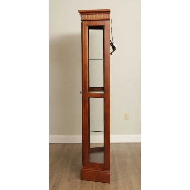 1990s Regency Style Cherry & Glass Illuminated Curio Display Cabinet For Sale - Image 12 of 13