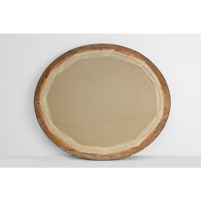 Art Deco Oval Gilt Oak Mirror, Belgium, 1920s For Sale - Image 10 of 11