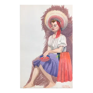 1956 Braun Portrait Painting of a Lady
