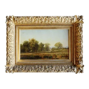 19th Century Aaron Draper Shattuck Landscape Oil Painting, Framed