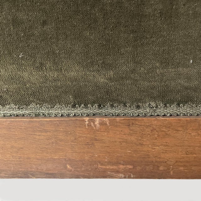 Brown Art Deco Italian Daybed in Green Velvet, 1930s For Sale - Image 8 of 13