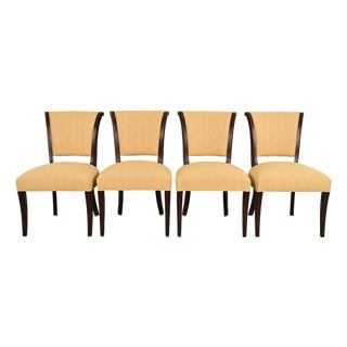 Barbara Barry for Baker Furniture Modern Regency Mahogany Dining Chairs, Set of Four For Sale