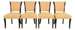 Barbara Barry for Baker Furniture Modern Regency Mahogany Dining Chairs, Set of Four