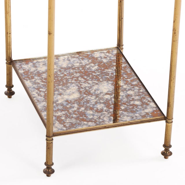 French French Three-Tier Brass and Glass End Table, C. 1950 For Sale - Image 3 of 7