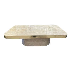 Vintage Faux Marble Vinyl Coffee Table