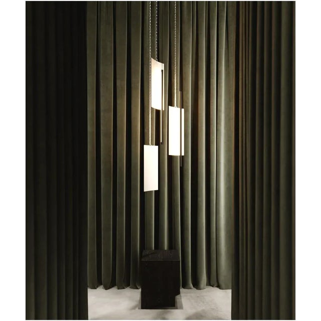 Contemporary Modern Ceiling Pendant Light - Led Panel Lamp - Brush Strokes - Large For Sale - Image 3 of 12