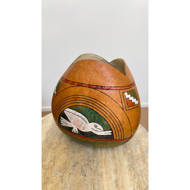 1990s Large 1996 Signed Native American Gourd Vessel by Brad Hawiyeh-Ehi For Sale - Image 5 of 9