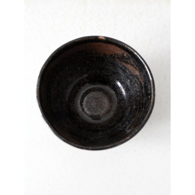 Black Vintage Studio Pottery Bowl For Sale - Image 8 of 8