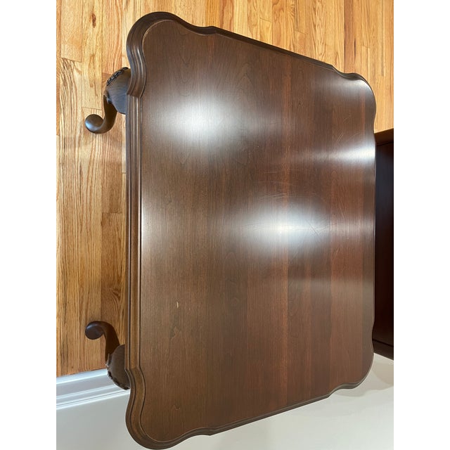 Wood Pair of Ethan Allen Georgian Court Queen Anne Style Side Tables For Sale - Image 7 of 13