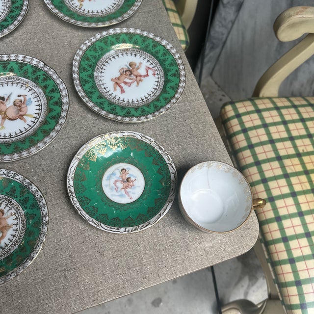 Vintage Austria Ceramic Green Tea Set - 15 pcs For Sale In Atlanta - Image 6 of 8