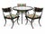 THINLINE 'Klismos' patio dining set, 1960s Painted aluminum, glass, vinyl. Manufactured by Thinline, USA. Table: 27" H x...