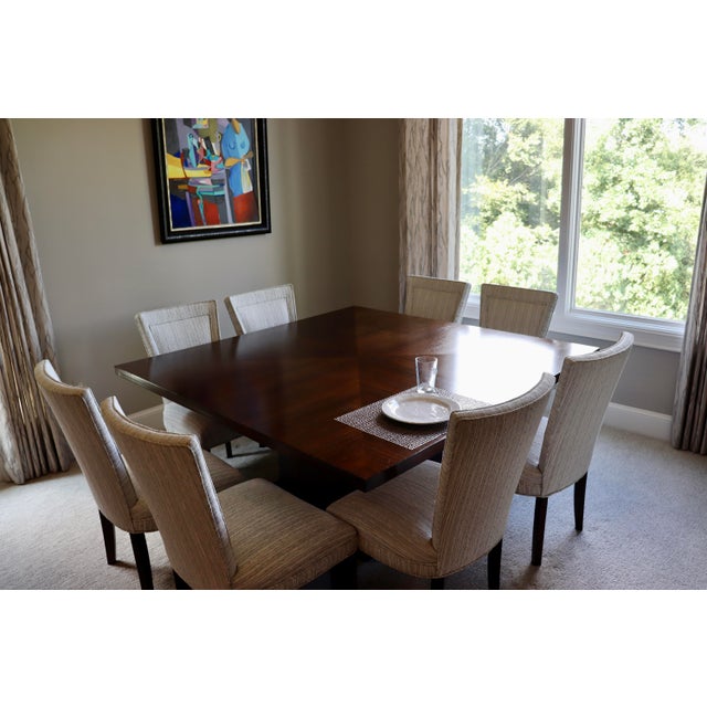 Art Deco Attributed to Thomas Pheasant for Baker Mahogany Dining Table For Sale - Image 3 of 6
