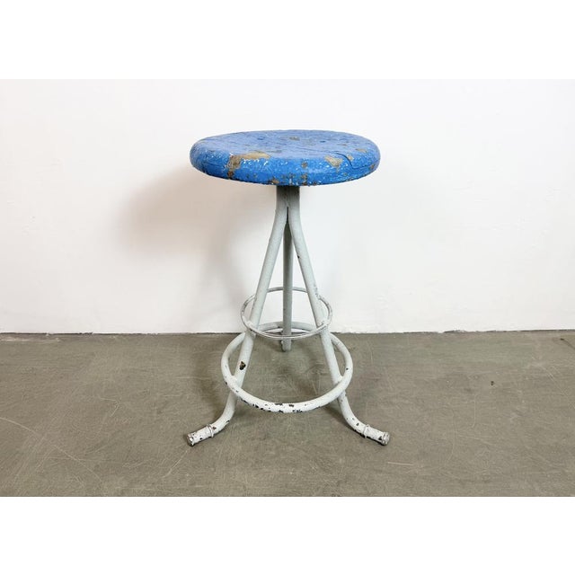 Industrial Grey Workshop Stool, 1960s For Sale - Image 14 of 18