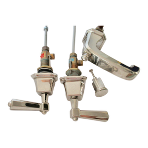 C .2014 Sherle Wagner Polished Nickel "Harrison Lever Faucet," Hardware & Stopper Set -4 Pcs.
