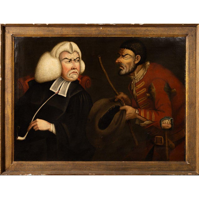 Tim Bobbin, A Judge and A Beggar, 1700s, Oil, Framed For Sale - Image 9 of 9