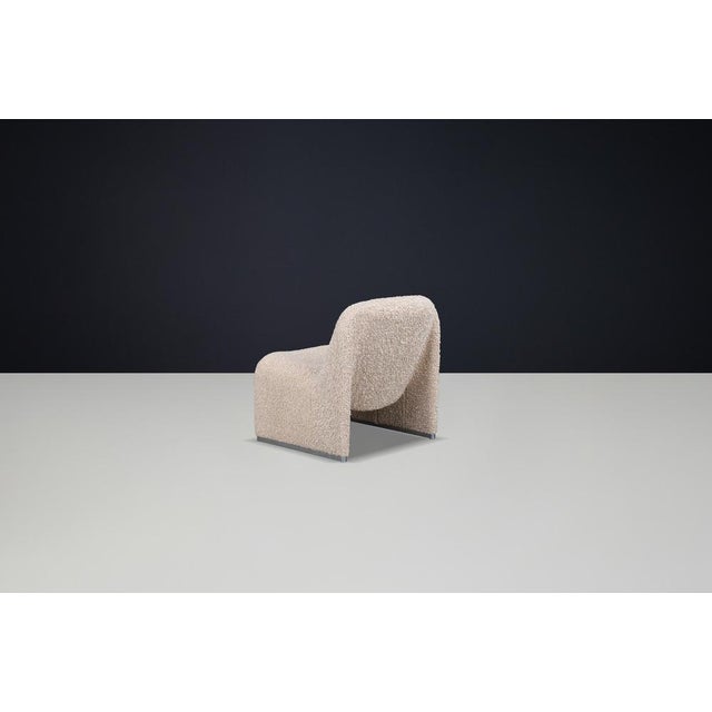 1970s Alky Lounge Chair in Teddy Upholstery attributed to Giancarlo Piretti, Italy, 1970s For Sale - Image 5 of 10