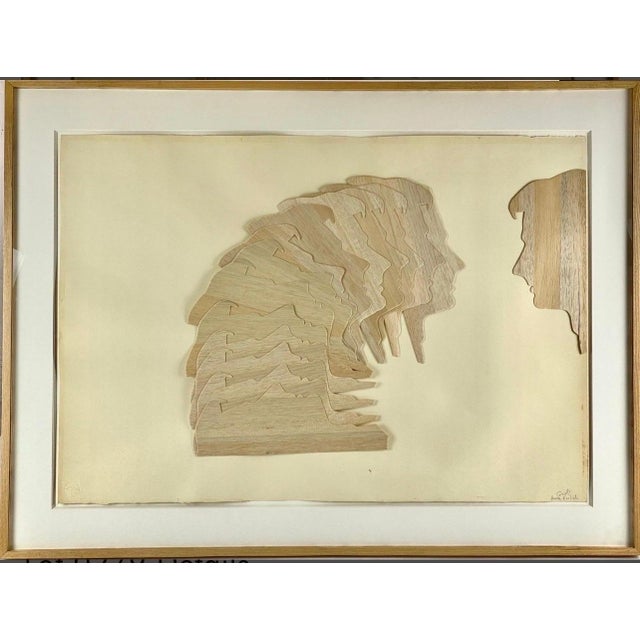 Brown Mario Ceroli, 1970's Large Italian Pop Art Mario Ceroli Arte Povera Sculpture Collage in Wood, 1970 For Sale - Image 8 of 16