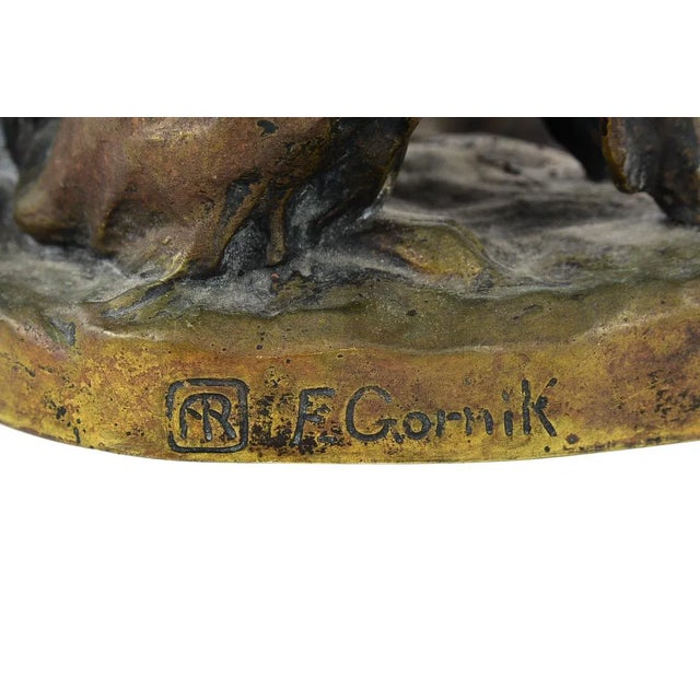 Patinated Bronze Smoke Tray With Dog - Irish Setter- C1910 For Sale - Image 4 of 9