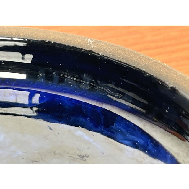 Blue Mid-Century Modern Danish Studio Pottery Bowl from Robert Rob Bentsen, 1960s For Sale - Image 8 of 16