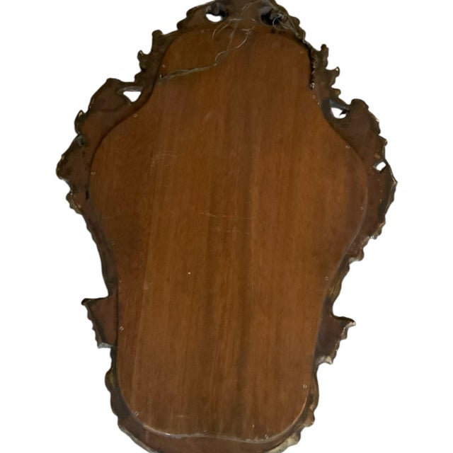 Antique 19th-Century Italian Rococo Revival Hand-Carved Giltwood Wall Mirror c.1850-1890 For Sale - Image 10 of 11