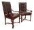 Theodore Alexander Brown Leather Library Side Chairs French Traditional - a Pair For Sale