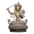 Vintage Tibetan Solid Bronze Manjushri Bodhisattva Sculpture, Seated Lotus Throne Buddha Statue, Chinoiserie Buddhist Altar Decor For Sale