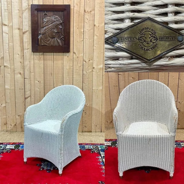 LLOYD LOOM armchair by Vincent Sheppard - work from the 2000s - L=60cm D=62cm HD=88cm HA=47cm This piece has an...