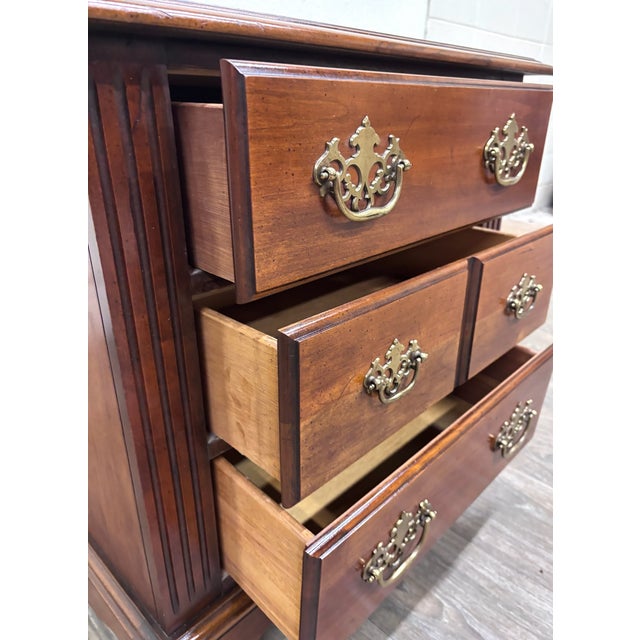 Wood Vintage Broyhill Premier Four Drawer Bachelor’s Chest Nightstand For Sale - Image 7 of 10