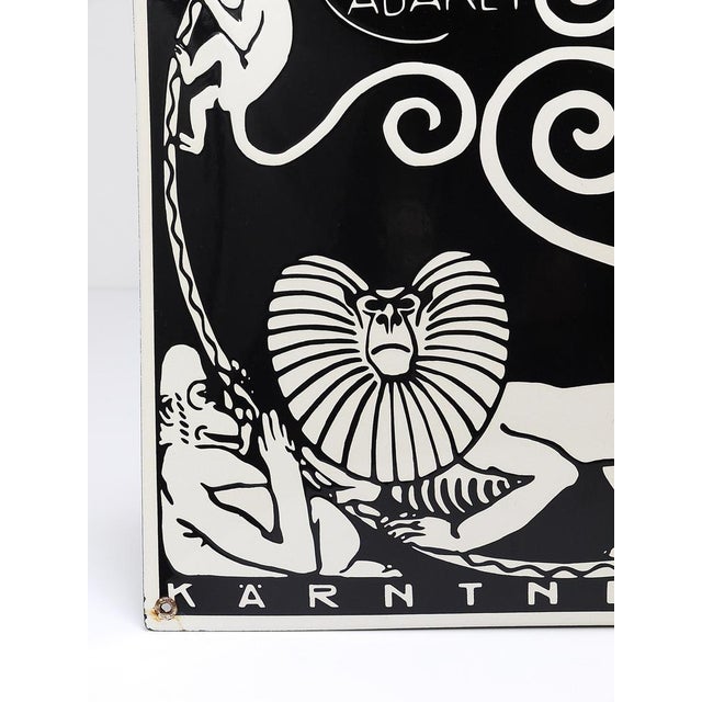 Metal Art Nouveau Moriz Jung Cabaret Bat Enameled Advertising Sign by Josef Hoffmann, Vienna, 1960s For Sale - Image 7 of 18