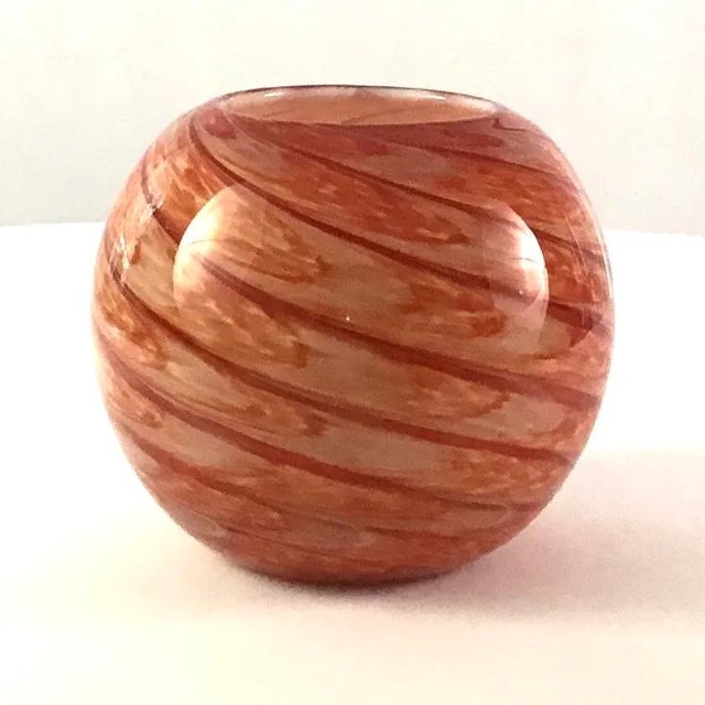 Orb Shaped Cased Glass Vase For Sale - Image 11 of 11