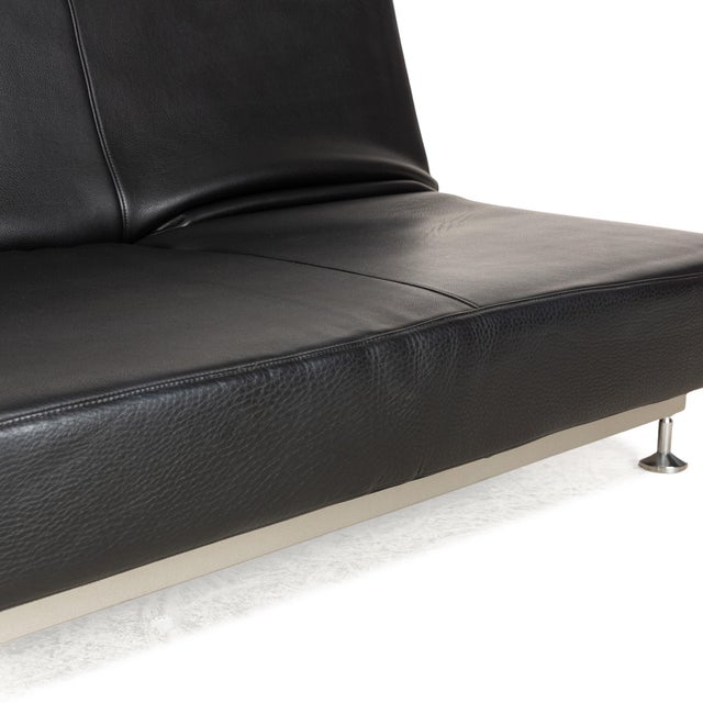 Modern Damier Leather Two Seater Black Manual Relaxation Sofa from Edra For Sale - Image 3 of 16