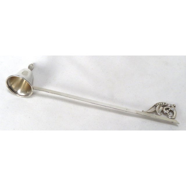 Metal Vintage Mid 19th Century Retro Arts & Crafts Style Sterling Silver Candle Snuffer For Sale - Image 7 of 13