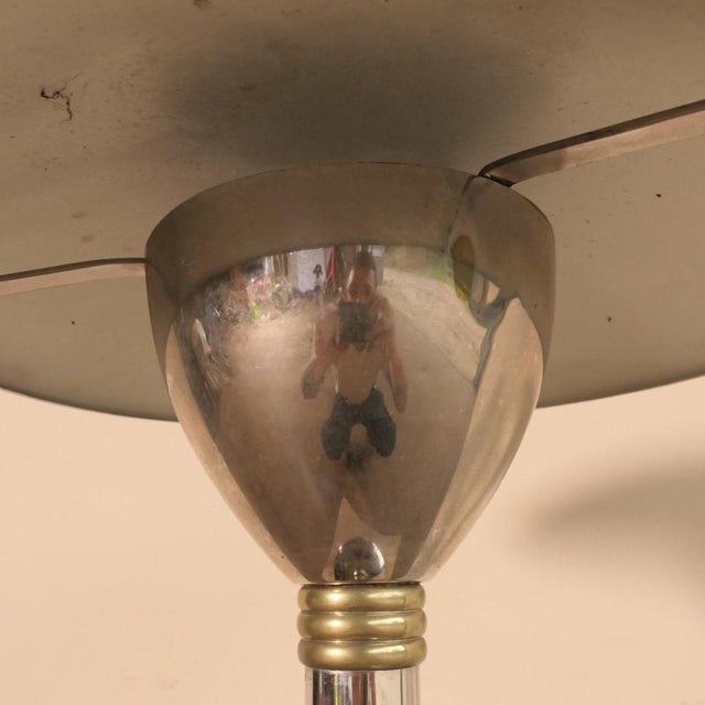 Silver Art Deco Steel Lamp For Sale - Image 8 of 14