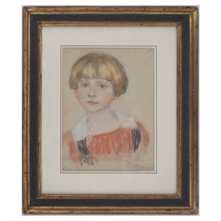 Jean-Gabriel Domergue, Young Girl with Boyish Haircut, 20th Century, Original Pastel Drawing For Sale