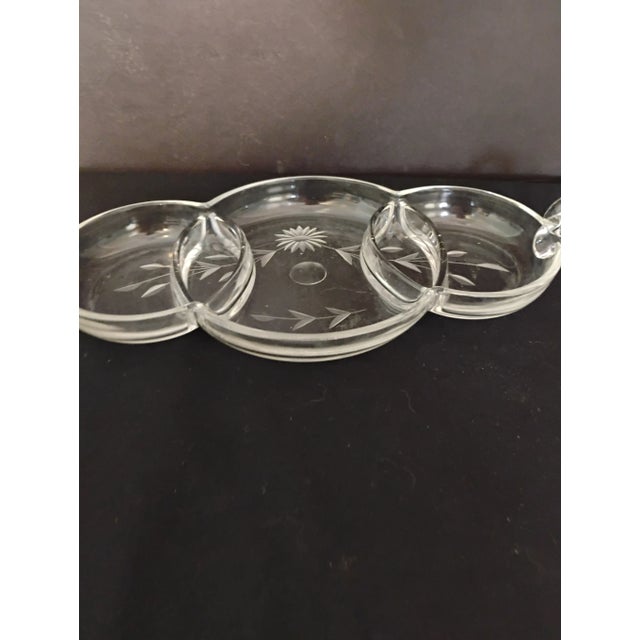 1930s 1930s Martinsville 5 Section Etched Glass Tray For Sale - Image 5 of 6