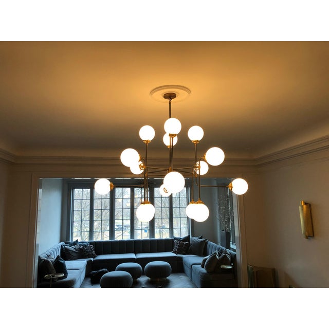 Restoration Hardware Bistro Globe Milk Glass 16Light Chandelier Chairish