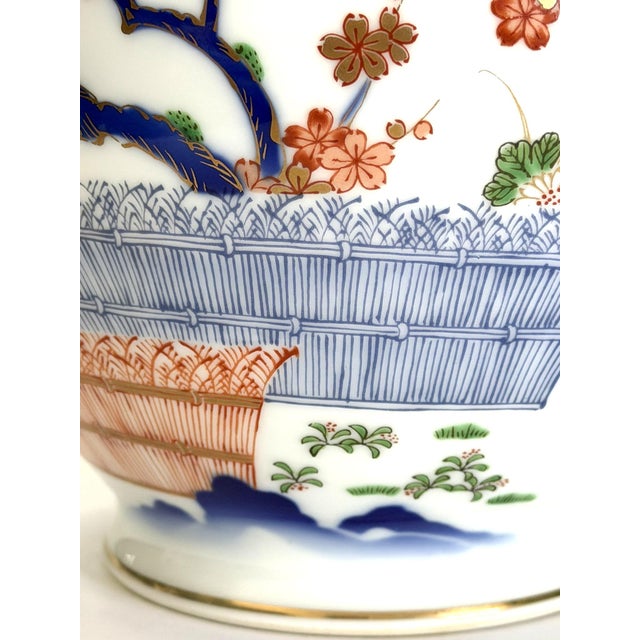 Fukagawa Vase With Cherry Blossoms For Sale - Image 9 of 15