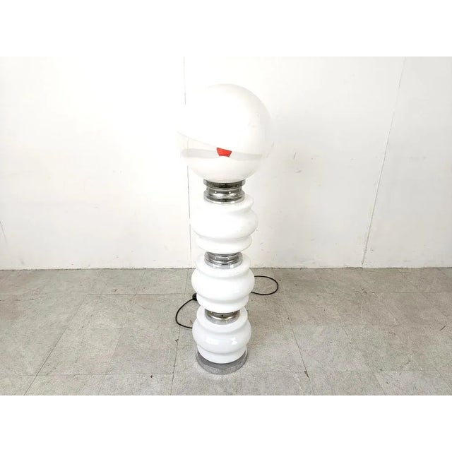 Cream Vintage Floor Lamp by Mazzega, 1960s For Sale - Image 8 of 11