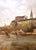 White 19th Century French Porcelain Painting of the City of Auxerre in Carved Frame For Sale - Image 8 of 11