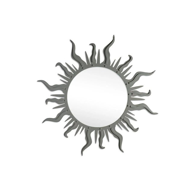 Contemporary Fleur Home Carnival Flambeau Circle Mirror in Gunmetal, 48x48 For Sale - Image 3 of 3