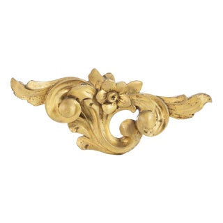 Carved Gilded Wood Element, 19th Century For Sale